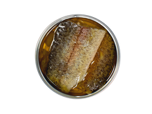 Load image into Gallery viewer, Open tin of ABC+ salmon trout in extra virgin olive oil and lemon, Portugal.