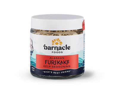 Jar of Alaskan Furikake Kelp Seasoning Barnacle Foods for Rice and More.