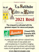 Load image into Gallery viewer, Rose Wine, Côtes-du-Rhône 2021, Organic (France) - Bottle