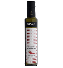 Load image into Gallery viewer, Dark Glass Bottle of De Carlo Chili Extra Virgin Olive Oil, Puglia, Italy