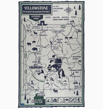 Load image into Gallery viewer, Faribault Woolen Mill Yellowstone National Park Map Throw