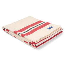 Load image into Gallery viewer, Faribault Woolen Mill Cabin Wool Throw Bone White Red Black