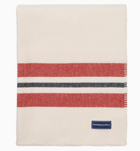 Load image into Gallery viewer, Faribault Woolen Mill Cabin Wool Throw Bone White Red Black