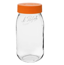 Load image into Gallery viewer, Le Parfait French Glass 2 Liter Jars with Orange Lid