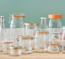 Load image into Gallery viewer, Le Parfait French Glass 3 Liter Jars with Orange Lid