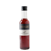 Load image into Gallery viewer, Raw, naturally acidified red Lambrusco raw wine vinegar aged in juniper barrels by Acetaia San Giacomo, Italy.