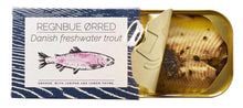 Load image into Gallery viewer, Fangst Smoked Trout with Juniper and Lemon Thyme, Open Tin

