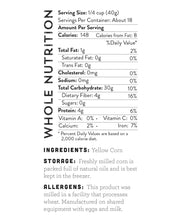 Load image into Gallery viewer, Hayden Mills Farm Nutritional Label for Corn Polenta