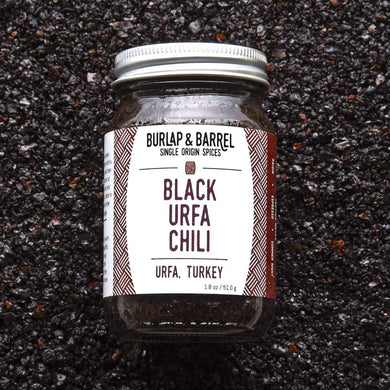 jar of Burlap & Barrel Black Urfa Chili 