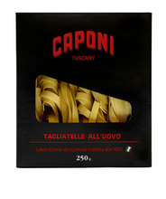 Load image into Gallery viewer, Caponi hand-made tagliatelle egg pasta in black box, Tuscany, Italy.