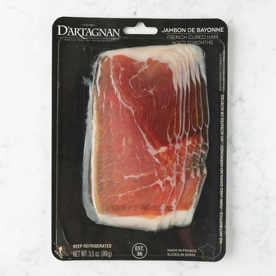Sliced French Bayonne Proscuitto Ham from D'Artagnan