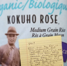 Load image into Gallery viewer, &quot;Kokuho Rose&quot; Heirloom Organic White Rice (California) - Small Bag

