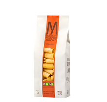 Load image into Gallery viewer, white and orange bag of estate grown Mancini Pastificio Agricolo pasta, durum semolina wheat, Le Marche, Italy.