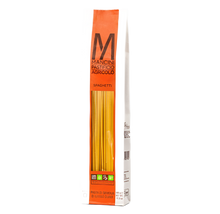 Load image into Gallery viewer, white and orange bag of Mancini Pastificio Agricolo estate grown spaghetti pasta