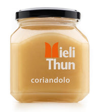 Load image into Gallery viewer, Large square jar of Mieli Thun golden Coriander Honey, 250 g.
