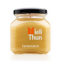 Load image into Gallery viewer, Bright yellow, raw, single flora, Dandelion Honey in square jar, from Mieli Thun.