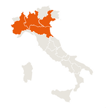 Load image into Gallery viewer, Map of where the Mieli Thun Alfalfa honey comes from in Italy.