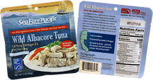 Load image into Gallery viewer, Sea Fare Pacific Wild US Albacore Tuna NO salt Pouch, Both Sides