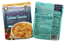 Load image into Gallery viewer, Oregon Salmon Chowder Pouch Both Sides, Sea Fare Pacific