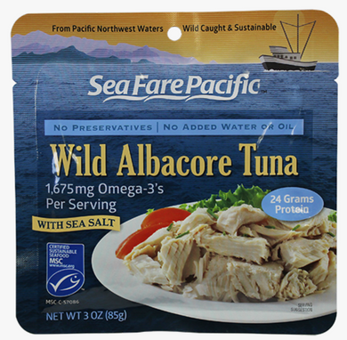 US Wild Caught Albacore Tuna Pouch from Sea Fare Pacific, Oregon.
