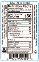 Load image into Gallery viewer, Plain Salted Organic Pistachios Nutritionals, Santa Barbara Pistachio Company