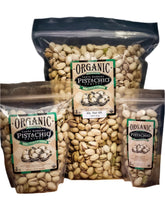 Load image into Gallery viewer, Plain Salted Organic Pistachios in shell, Santa Barbara Pistachio Company (California). Green label.