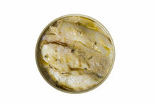 Load image into Gallery viewer, Open tin of Alalunga hake in green sauce, Spain.
