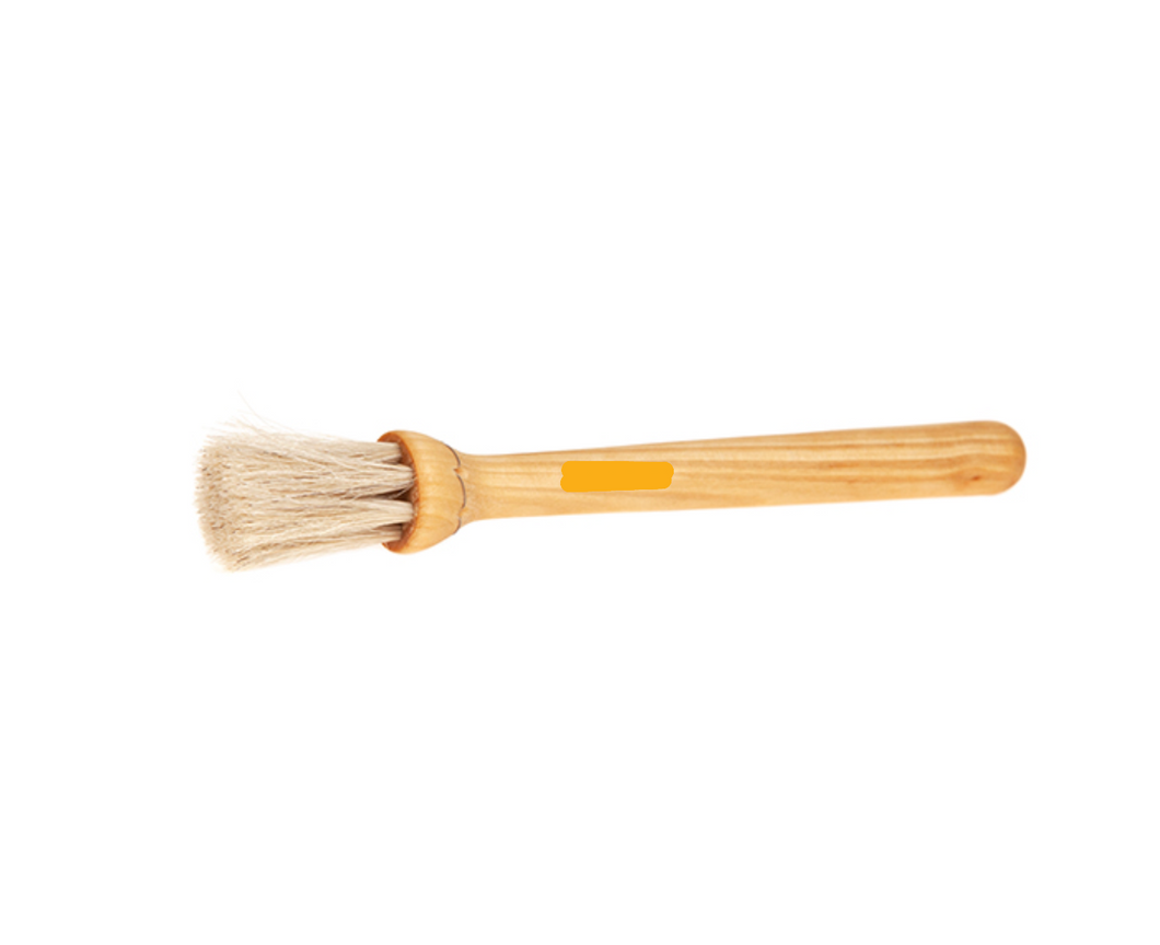 Round Pastry Brush made of Horse Hair & Birch Wood (Sweden) - Each
