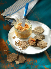 Load image into Gallery viewer, Open jar of Les Mouettes d&#39;Arvor Scallop St Jacques Rillettes, France.

