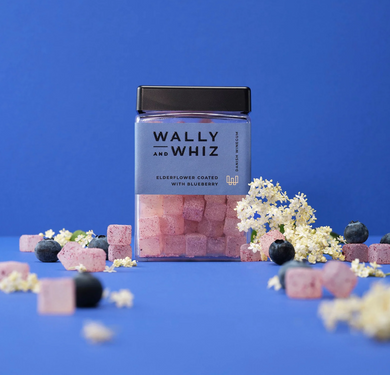 Wally + Whiz Elderflower Coated with Blueberry Wine Gums from Denmark