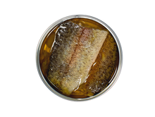 Load image into Gallery viewer, Open tin of ABC+ salmon trout in extra virgin olive oil and lemon, Portugal.
