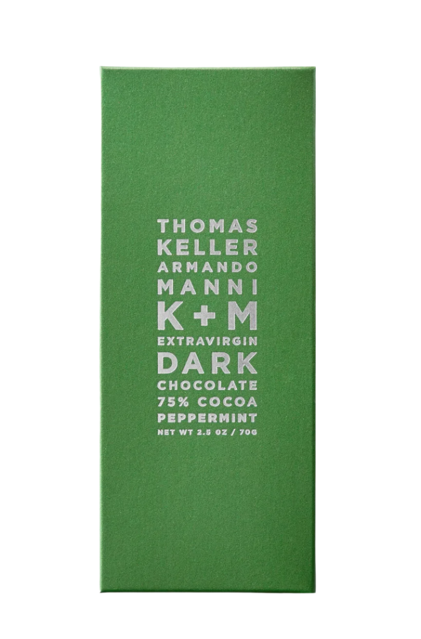 K+M 75% Dark Peppermint Chocolate Bar