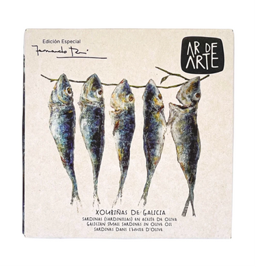 Ar de Arte roasted sardines in olive oil, Galicia, Spain.
