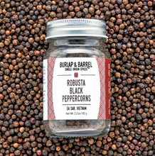 Load image into Gallery viewer, Burlap &amp; Barrel Robusta Black Peppercorns Jar
