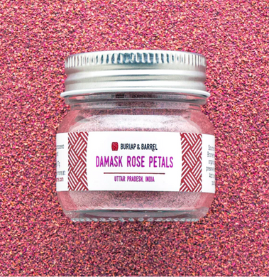 Jar of Burlap & Barrel Damask Rose Petals, Ground