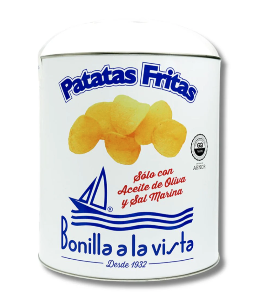 Bonilla a la Vista Large Can of Potato Chips, Galicia Spain