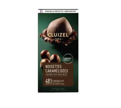 Cluizel 48% Milk Chocolate with Caramelized Hazelnuts Bar