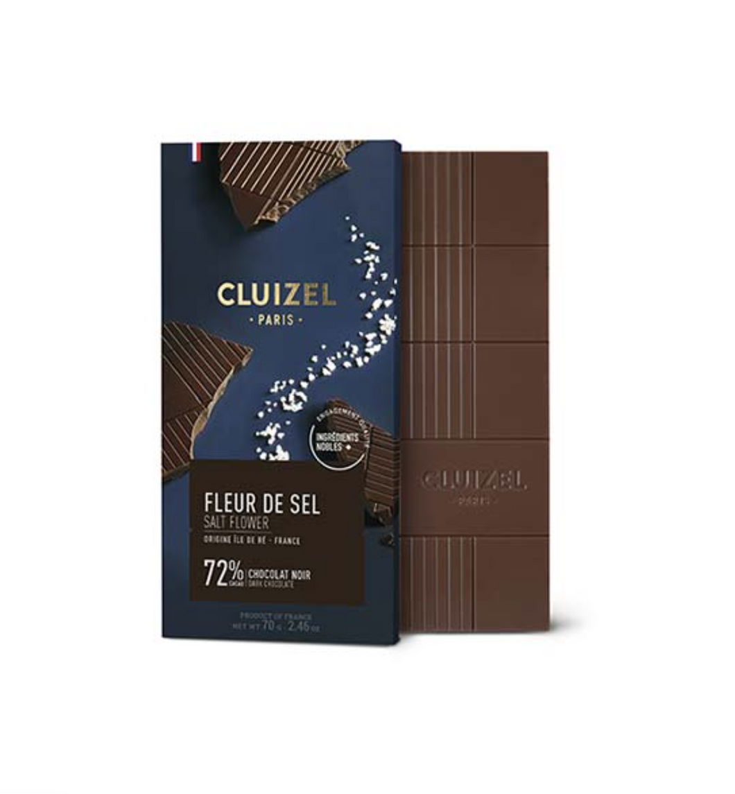 Cluizel Dark 72% Fleur de Sel Chocolate Bar