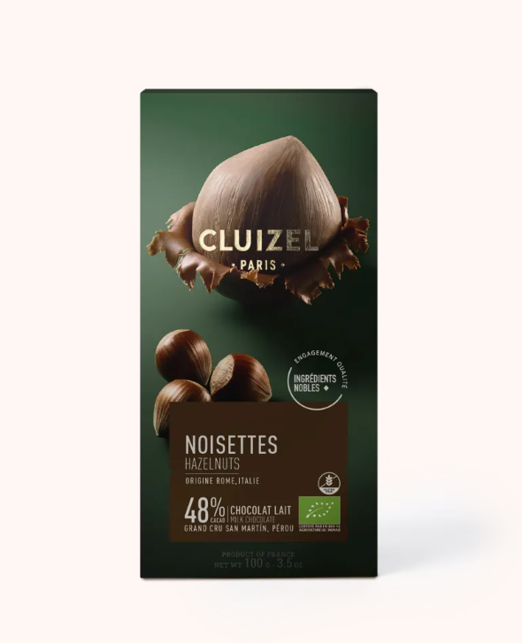 Milk 48% Hazelnut, Gran Cru San Martin Peru, Organic Chocolate Bar (France)