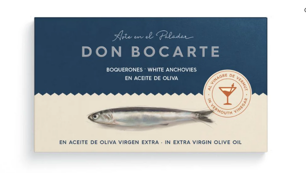 Don Bocarte Boquerones White Anchovies in Extra Virgin Olive Oil with Vermouth Vinegar