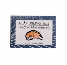 Load image into Gallery viewer, Fangst Danish Limfjord Blue Smoked Mussels in Tin
