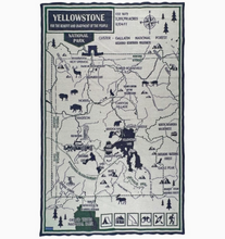 Load image into Gallery viewer, Faribault Woolen Mill Yellowstone National Park Map Throw
