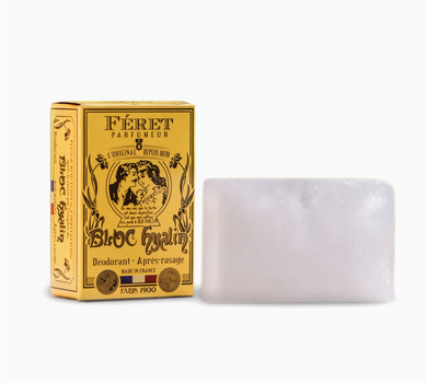 Féret Bloc Hyalin soap bar with packaging on a white background.