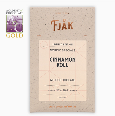 Fjak 45% Milk Cinnamon Roll Chocolate Bar, Norway