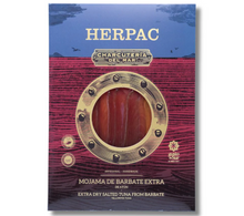 Load image into Gallery viewer, Herpac Charcuterie Del Mar packaging with a red and blue design, cured tuna loin
