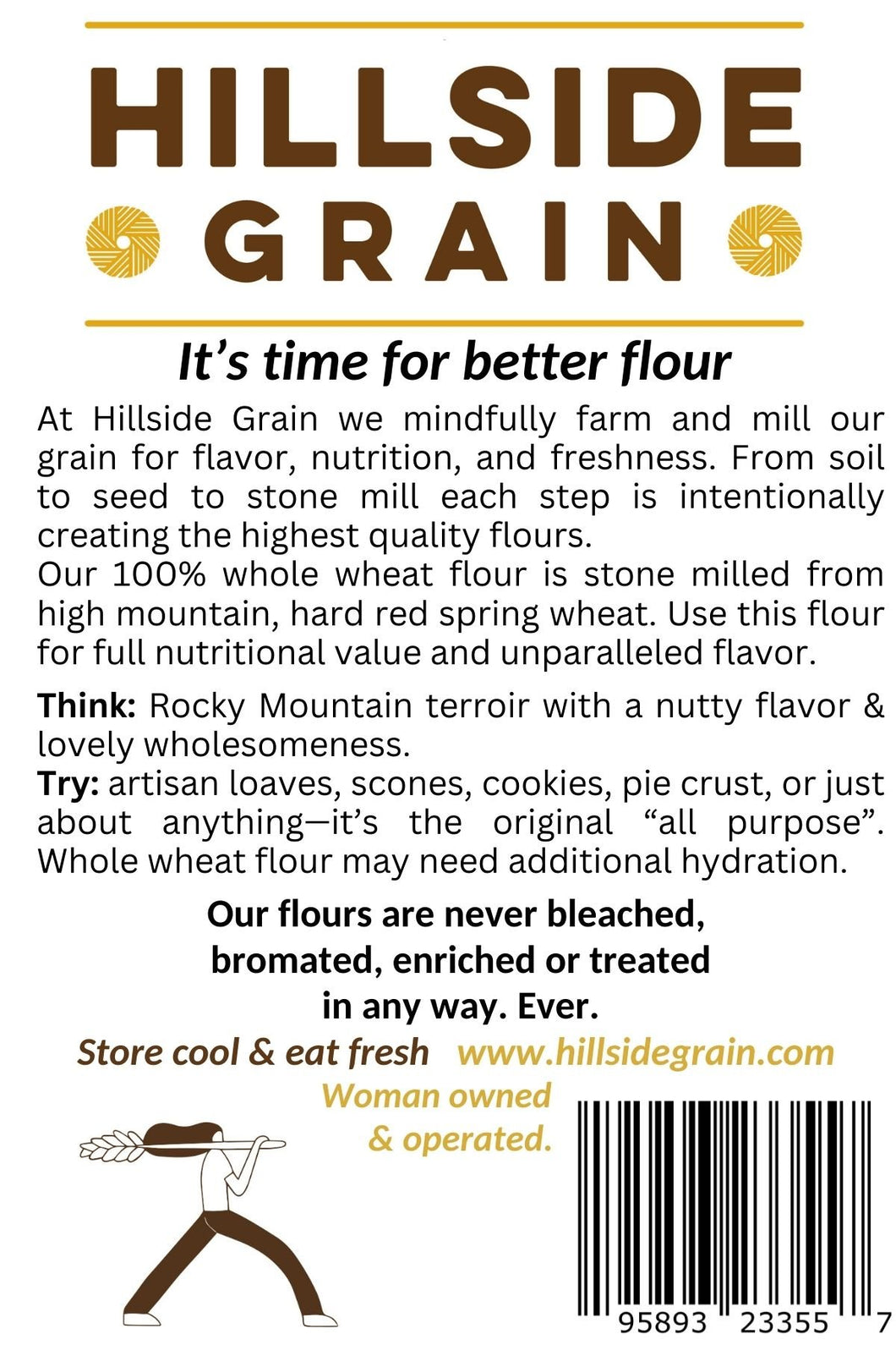 Whole Wheat Artisan Flour, Organic (Bellevue, ID) - LARGE Bag
