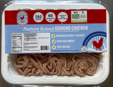 Hudson Valley Pasture Raised, Heritage Breed, Air Chilled, Regeneratively Raised, Ground Chicken