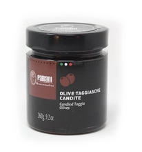 Load image into Gallery viewer, Semi-Candied Taggiasca Black Olives (Italy) - Jar
