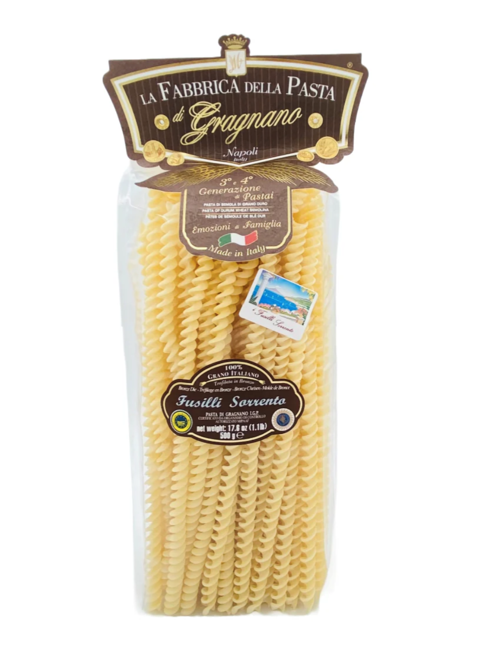 La Fabbrica Della IGP Fusilli Sorrento (Extra Long) Pasta from Italy