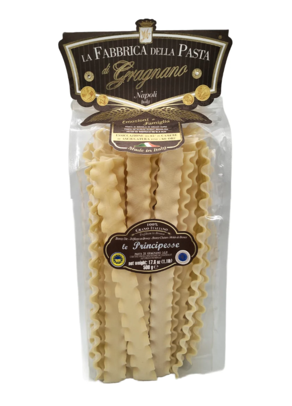 La Fabbrica Della IGP Gragnano Le Principesse Curly Ribbon Pasta from Italy